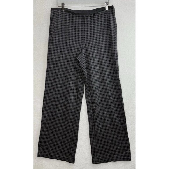 J. Jill Women's Plaid Ponte Full Length Pants Size Medium Gray Black Stretch - Picture 2 of 8